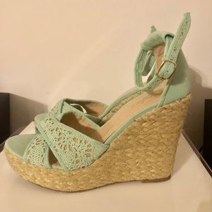Candie’s sandals -sea-foam green- worn twice
